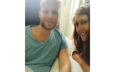 Jeremie and Sarah Delbosc in hospital