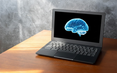 Brain on laptop